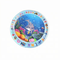 Marine Animal Water Play Mat Thickened Inflatable Water Mat Sealed Baby Splash Pad Smooth Vinyl for Tummy Time, Crawling Practice