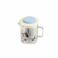 Heat Resistant Square Glass Water Jug Easy to Clean Glass Pitcher with Lid Safe Material for Families, Homeowners, Kitchen, Refrigerator