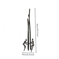 Cast Iron Black Iron Figurine Sculptural Minimalist Human Sculpture Conversation Beginning Black Metal Statue for Sample Room