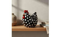 Cute Spotted Cock Statue Quirky Spotted Chicken Figurine Cartoon Design Resin Cock Sculpture Funny for Gift