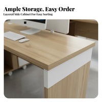 Modern Design Multi-Person Desk Cluster Includes Chairs L-Shaped Multi-Person Desk Unit Space-Saving Workstation Commercial Grade for Employees, Finance Department Staff, Business Owners, Open-Plan Workspace, Corporate Environment, Call Center