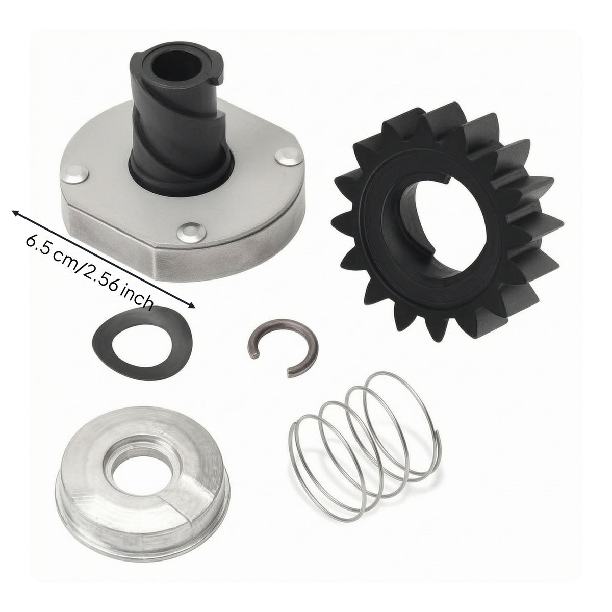 Metal Starter Drive Kit Coiled Coil Starter Drive Assembly Retaining Clip Engine Part Black