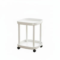 Multi-Functional 2-Tier C-Shaped Stand Stable Construction 2-Tier C-Shaped Table Sturdy Structure Household Furniture Easy Assembly for Apartment Dwellers, Office Workers, Living Room, Balcony, Small Areas, Entryway