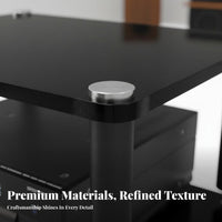 Sturdy Construction High-Fidelity Amplifier Stand Stable and Long-Lasting Shock Absorption Equipment Shelf Steel-Wood Structure Audio Component Rack Modern Design for Audiophiles
