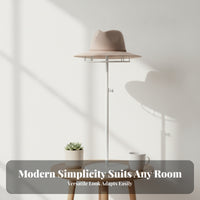 Curved Arms Adjustable Hat Stand Round Base Dome Top Hat Stand