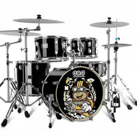 Jazz Drum Set for Kids, Small Size, Cartoon Design, Entry Level, Music Practice, Professional