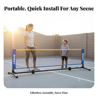 Easy Setup Portable Pickleball Net Sturdy Frame Mobile Pickleball Net with Stand Long-Lasting Outdoor Sports Equipment Includes Carrying Bag for Families, Kids, Beginners, Backyard, Driveway