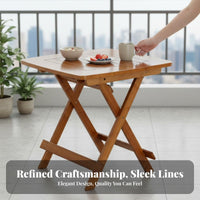Foldable Square Collapsible Table and Stool Set Space-Saving Portable Furniture Indoor & Outdoor Use No Assembly Required for Families, Apartment Dwellers, Small Areas, Dining Room, Balcony, Family Gatherings