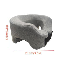 Contoured Face Sleeping Pillow Adjustable U-Shaped Pillow with Open Center Compact Textured for Travelers