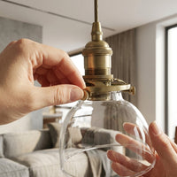 Ceiling Light Pendant Light with E27 Lamp Holder, Solid Brass Bulb Holder for Ceiling Pendant, Polished Surface Brass Lamp with Fixing Band