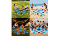 Portable Tic-Tac-Toe with Bean Bags Sturdy Outdoor Noughts and Crosses Toe Set Tear-Resistant Bean Bag Toss Set Washable for Backyard