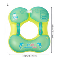 Secure Buckle Underarm Support Buoy Dolphin Print Inflatable Swim Buoy Float Cushioned Inflatable Baby Swim Float PVC-Like for Infants, Toddlers