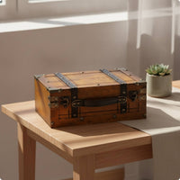 Decorative Suitcase Chest Portable Vintage Storage Trunk Versatile Storage Box with Handle for Photographers, Collectors, Photo Shoots