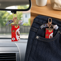 Ceramic Lucky Cat Keychain with Tassel for Bags and Car Keys
