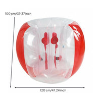 Inflatable Ball Colored Panels Transparent Sphere Internal Straps Outdoor Toy for Collision Play