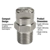 Spray Tip 4BSPT Male Thread, 304 Stainless Steel Industrial Spray Nozzle, Flat Tip, High Pressure Wash Nozzle, Cleaning Nozzle for Industrial Cleaning