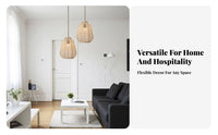 Bohemian Rope Light Shade Material Bohemian Rope Lampshade Hollow Out Design Woven Pendant Light Shade for Homestay, Hotel, Living Room
