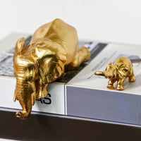 Mother and Young Elephant Figurine Mother and Young Elephant Ornament Realistic Details for Bedroom, Shelf