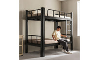 Steel Bunk Bed with Guardrails Space-Saving Metal Bunk Bed with Ladder Reinforced for Students, Workers, Dorm Rooms, Shared Bedrooms, Hostels