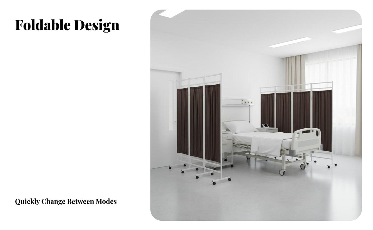 Foldable Design Wheeled Fabric Partition Mobile with casters Folding Panel separater Portable Privacy Screen Sturdy Construction for Clinic Managers, sectionice Workers, Hospital, Examination Room, cosmetic studio, Classroom
