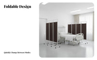 Foldable Design Wheeled Fabric Partition Mobile with casters Folding Panel separater Portable Privacy Screen Sturdy Construction for Clinic Managers, sectionice Workers, Hospital, Examination Room, cosmetic studio, Classroom