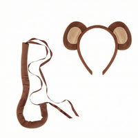 Monkey Ears Headband and Tail Set Soft Monkey Headband and Tail Set Furry