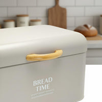 Raised Feet Metal Bread Box Lid Design Lidded Bread Box Easy to Clean Rust Resistant for Entryway