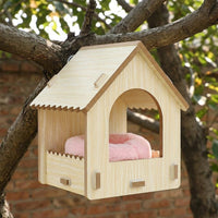 Wooden Parrot Breeding Box 29.5x15x15cm Bird House, Nest Boxes for Birds with Soft Cotton Nest, Hanging Parakeet Home with Slotted Vents, 2pc