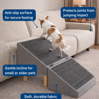 Dog Steps for Bed and Sofa with Foldable Design for Small Portable Pet Stairs with Textile Surface, Lightweight Home Furniture