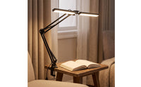Adjustable LED Desk Lamp with Clamp Articulated twinHead Desk Lamp Flexible Work Light areaSaving for Crafters, Students, Nail Technicians, Home Office, Workbench