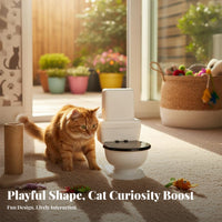 Anti-Tip Toilet Shaped Cat Waterer No Electricity Needed Toilet Shaped Pet Water Bowl Non-Electric Novelty Cat Water Bowl Easy to Clean for Cats, Small Pets