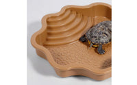 Turtle Bathing Basin Safe Rounded Edges Tortoise Soaking Dish Stepped Amphibious Creature Pool Single-Piece Design for Vivarium