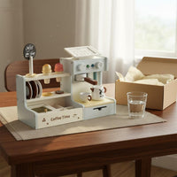 Children's Coffee and Imaginative Confections Food Set Complete Accessory Kit Wooden Coffee Maker Toy Set Realistic Sounds