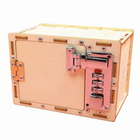 Mechanical Wooden Lock Box Kit Interlocking Combination Lock Box Metal Hardware Home Organizer Sturdy Build