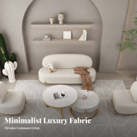 Modern Design Pebble-Shaped Armchair Soft Texture Reception Sofa Minimalist Frame Lounge Seating High-Density Foam for Business Owners, Interior Designers, Beauty Salon, Boutique, Living Room, Small Apartment
