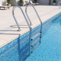 In-Ground Pool Ladder Embedded Stainless Steel Pool Ladder Anti-Slip for Backyard Pools