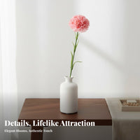 Artificial Carnation Realistic Look Real Touch Carnation Stem Bendable Long Stem Artificial Flower for Parents, Home Decor, Table Centerpiece