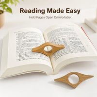 Rounded Edges Finger Loop Page Holder Smooth Finish Wooden Book Page Holder Sturdy Wooden Reading Aid