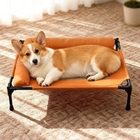 Removable and Washable Elevated Dog Bed with Supportive Cushion Moisture-Proof Elevated Dog Bed Easy to Clean L-Shaped Pet Lounger Solid Support for Large Dogs, Cats, Outdoor, Camping, Patio