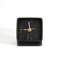 Freestanding Desktop Clock Ornament Sculptural Clock with Standing Base Analog Sophisticated for Shelf, Office, Study