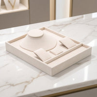 Jewelry Tray with Bust Suede-Like Necklace Organizer Pad Multi-Functional