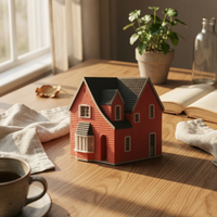 1:64 Scale House Model Detailed Building for Diorama, Collectors
