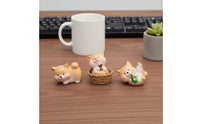 Easy to Install Cute Akita Puppy Statue Included Cute Car Ornaments Mini Cartoon Dog Figure for Center Console, Office Desk