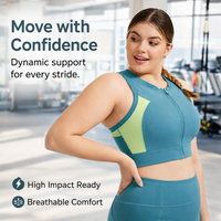 Sports Bras Women High Impact with Front Zipper Closure for Easy On Off, Support for Running and Gym Workouts
