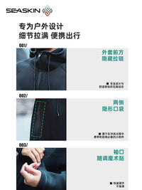 外套男潜水服男士新款3mm浮潜上衣黑色中长款连帽防晒潜水披风