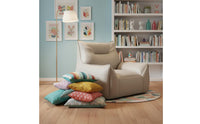 Washable Cover Single Lazy Sofa Wear-Resistant Material Upholstered Bean Bag Armchair High Resilience Modern Floor Lounger Ergonomic Design for Bedroom, Balcony, Living Room