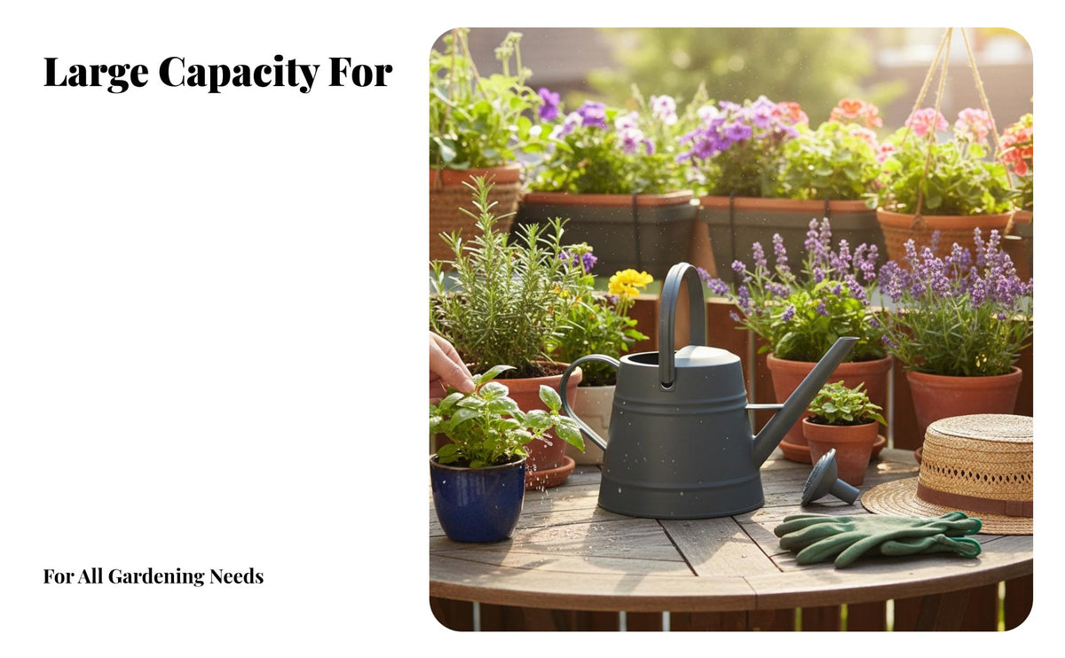 Long Spout Watering Can Large Capacity Watering Can with Sprinkler Head Easy to Fill 3.8L Garden Waterer for Gardeners, Outdoor, Balcony, Patio