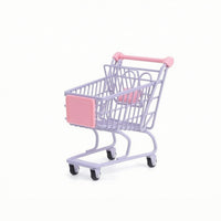 Wire Mini Shopping Cart with Wheels Small Mini Shopping Cart Tiny Desktop Organizer Novelty for Vanity