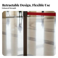Heavy-Duty Base Retractable Belt Stanchion Sturdy Construction Stainless Steel Queue Pole Stable Belt Barrier Stanchion Easy Assembly for Event Organizers, Security Personnel, Airports, Hotels, Museums, Retail Shop S
