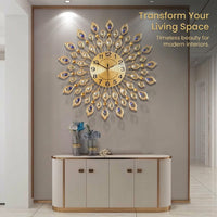 Modern Large Wall Clocks for Living Room, Metal Wall Clocks Home Accessories, Wall Hanging Peacock for Restaurant